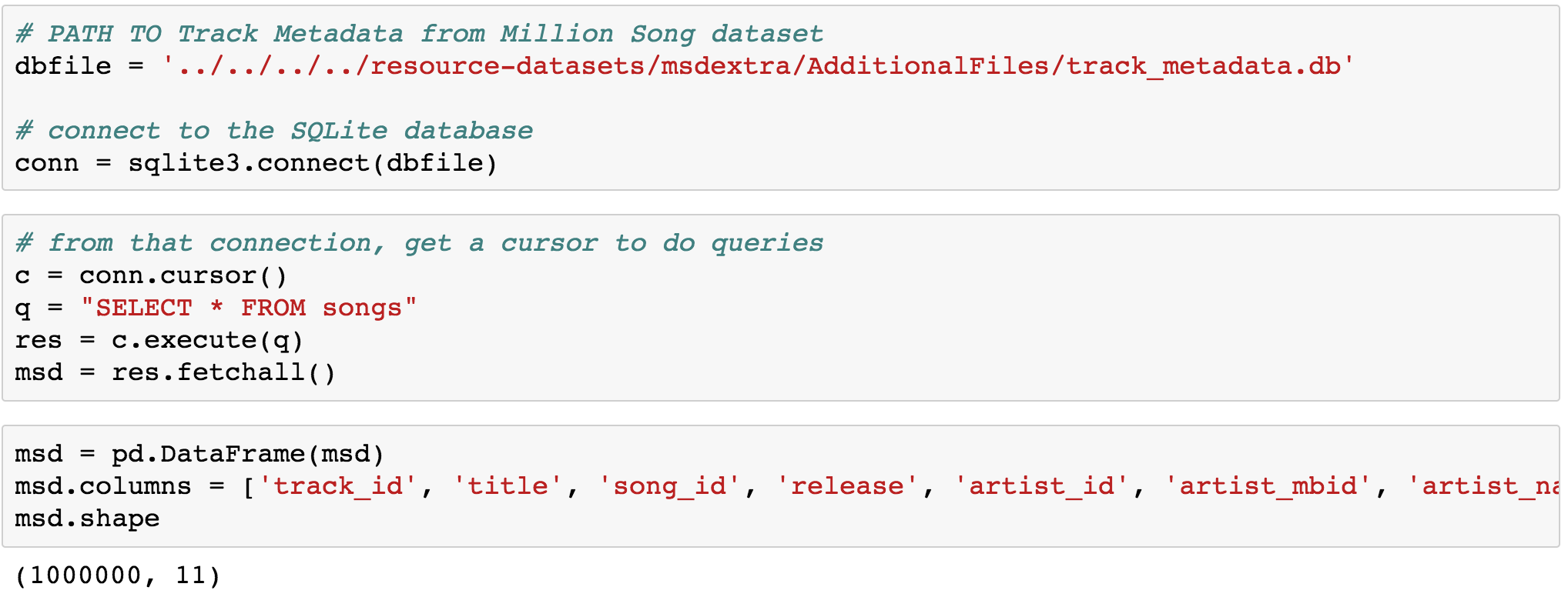 million song dataset hdf5 to csv